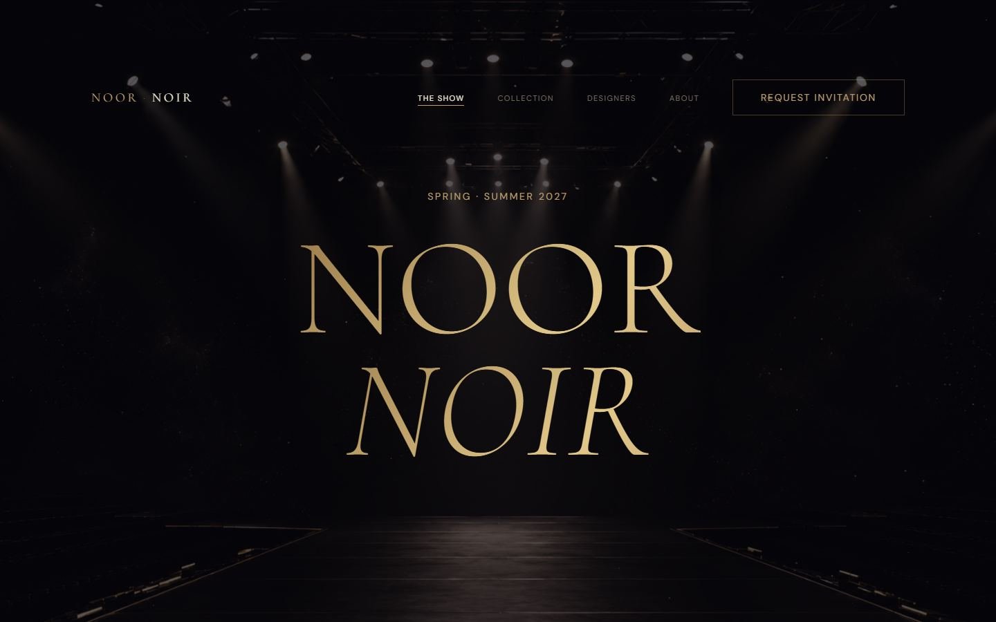 Noor Noir — Fashion Show homepage, Fashion website in Studio