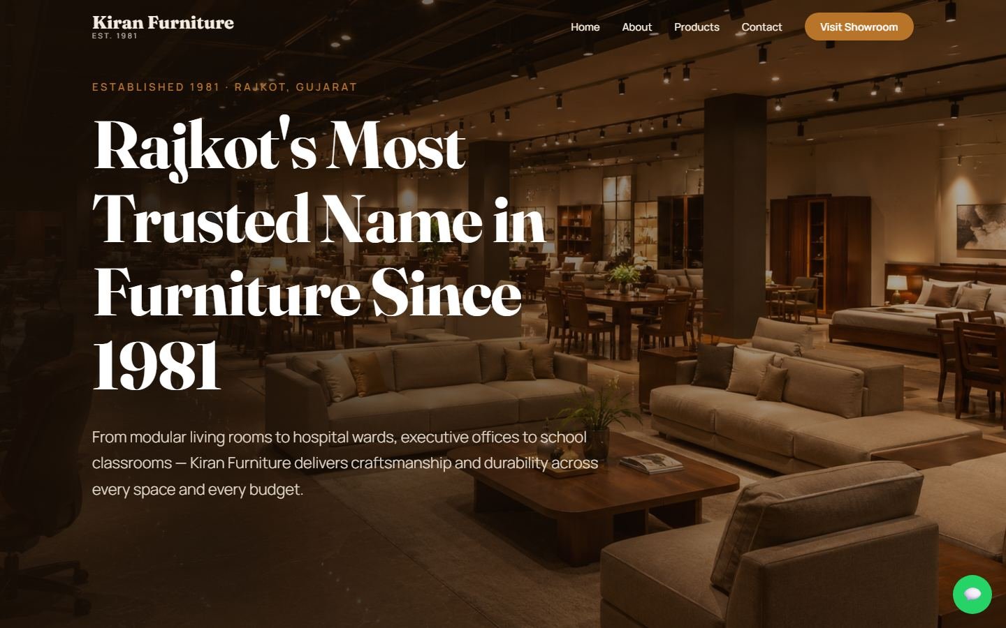 Kiran Furniture website, Furniture in Rajkot