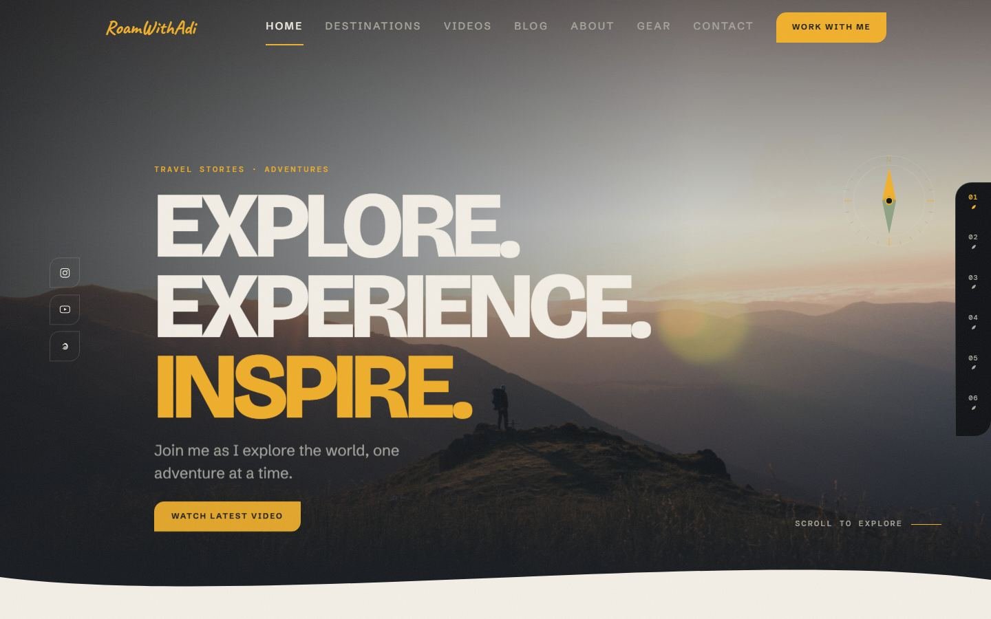 RoamWithAdi, Creator website